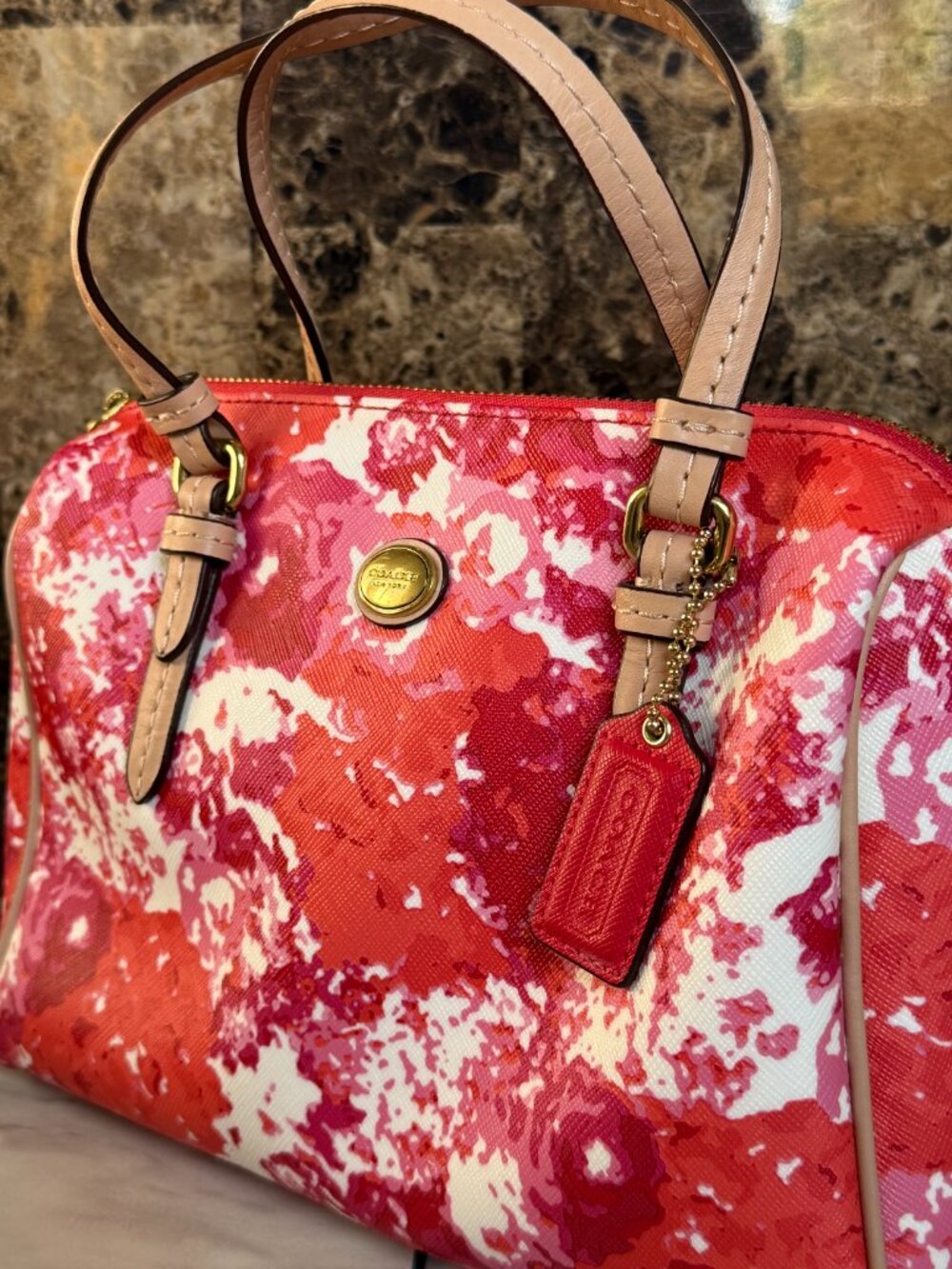 Peyton Mini Leather Bennett Floral Print Satchel & Matching Wristlet - Picture 3 of 11